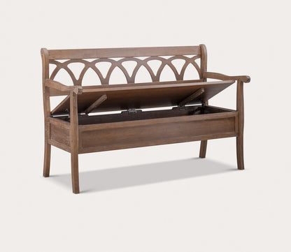 Elliana Natural Driftwood Storage Bench by Powell