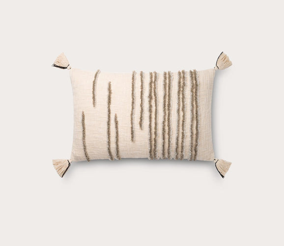 Embroidered Stripe Throw Pillow by Loloi