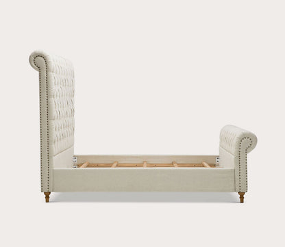 Empire Tufted Fabric Upholstered Sleigh Bed by Manhattan Comfort