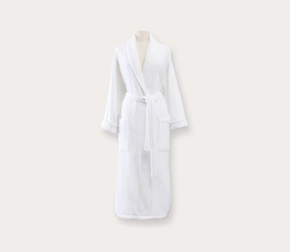 Fairfield White Cotton Velour Robe by Sferra