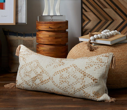 Farm Ivory Natural Throw Pillow by Villa by Classic Home