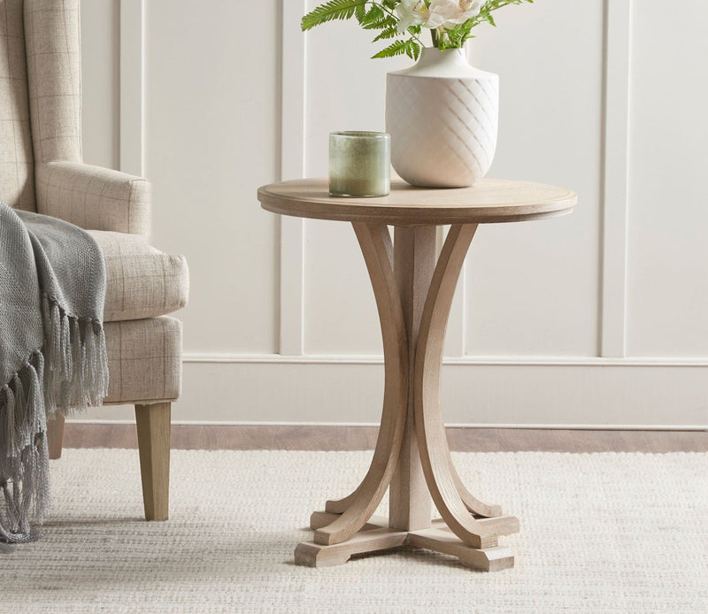Martha Stewart Fatima Round Wood Accent Table - Image 1