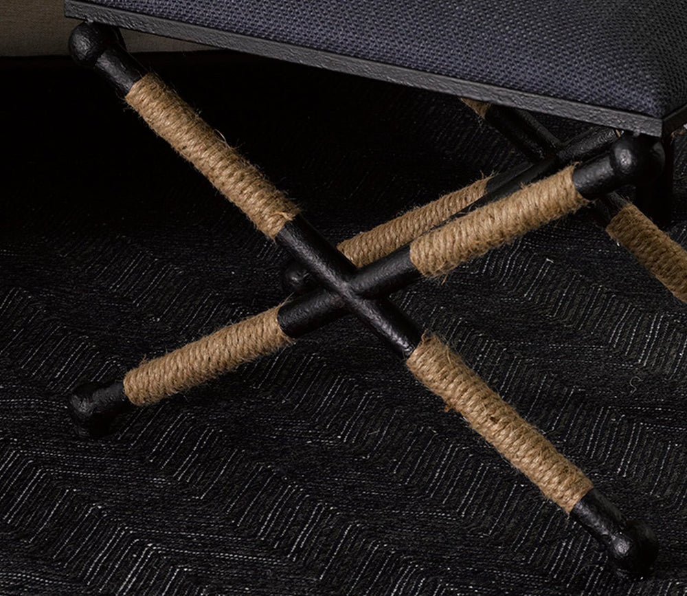 Firth Small Navy Fabric Bench by Uttermost