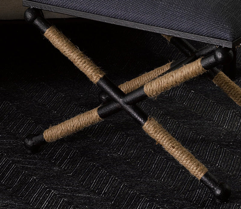 Uttermost Firth Small Navy Fabric Bench - Image 4