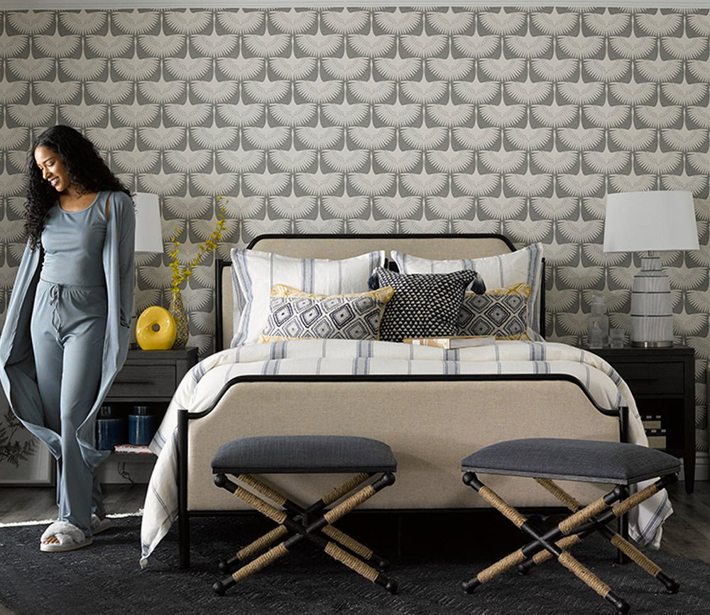 Firth Small Navy Fabric Bench by Uttermost