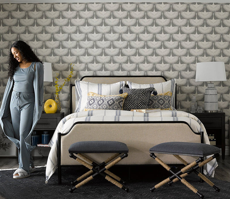 Uttermost Firth Small Navy Fabric Bench - Image 9