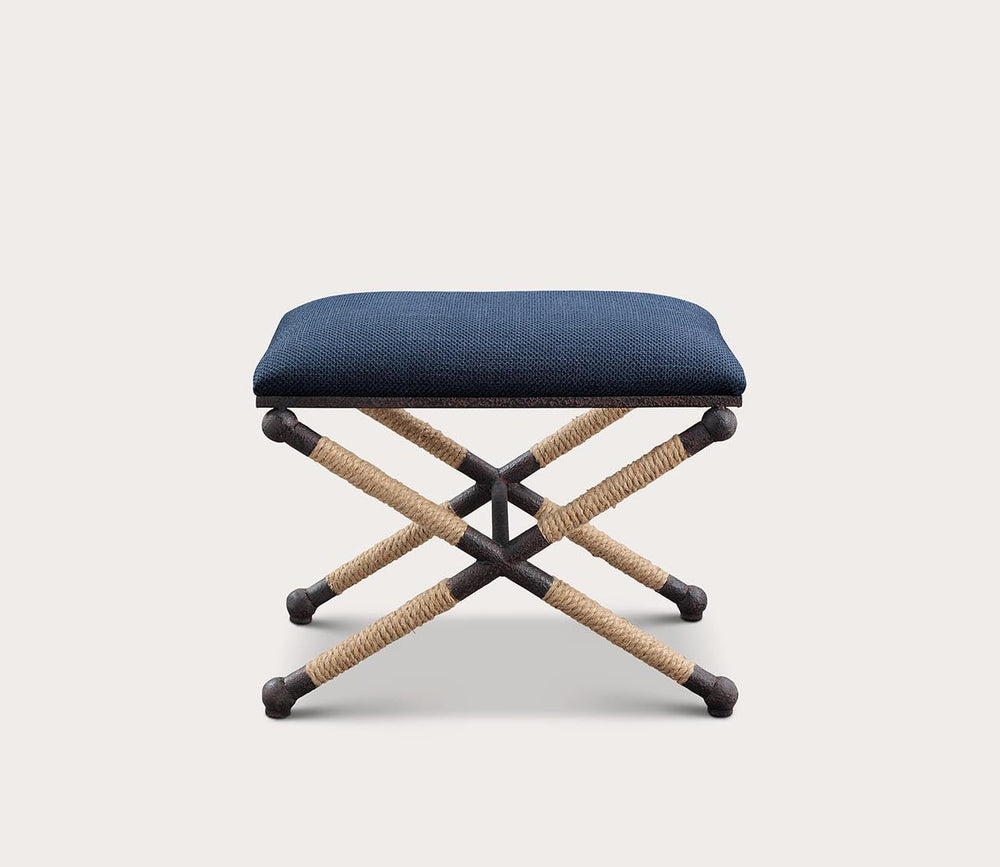 Firth Small Navy Fabric Bench by Uttermost