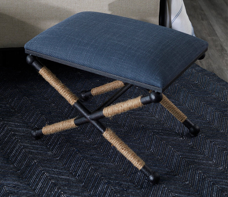 Uttermost Firth Small Navy Fabric Bench - Image 2