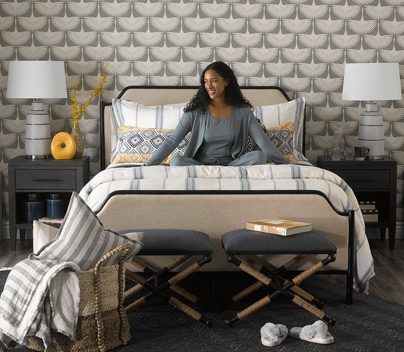 Uttermost Firth Small Navy Fabric Bench - Image 3