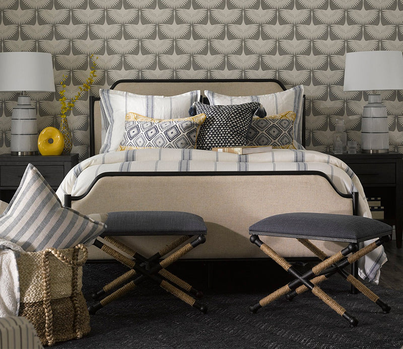 Villa by Classic Home Florence Sunflower Navy Throw Pillow - Image 5