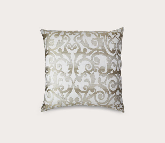 Flourish Scroll Embroidered Throw Pillow by Ann Gish