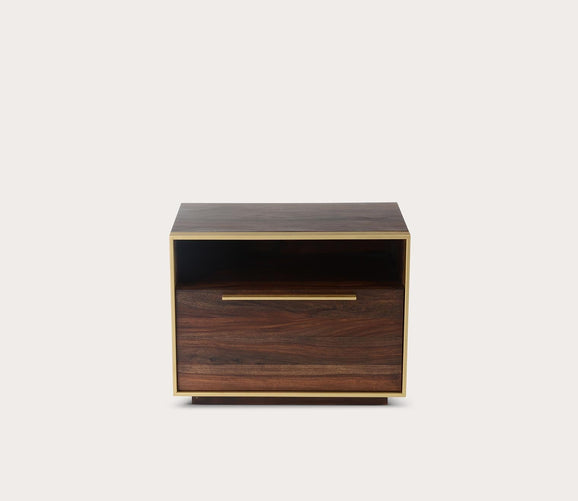 Focus Dark Brown Wood 1-Drawer Nightstand by Moe's Furniture