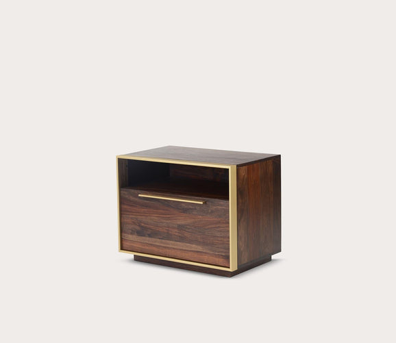 Focus Dark Brown Wood 1-Drawer Nightstand by Moe's Furniture