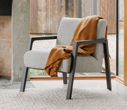 Fox Black Wood Frame Upholstered Armchair by Moe's Furniture