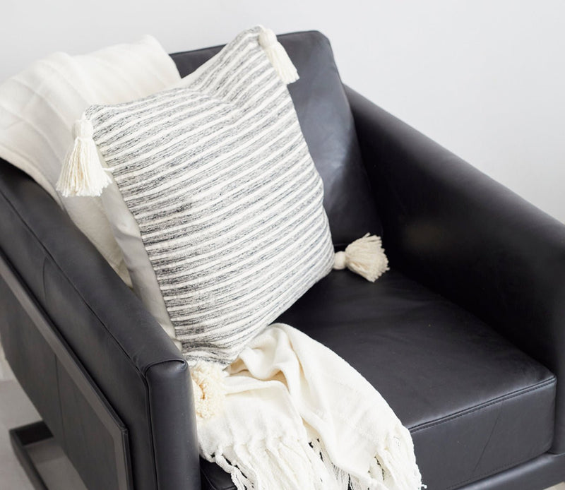 Villa by Classic Home Giada Black Ivory Throw Pillow - Image 6