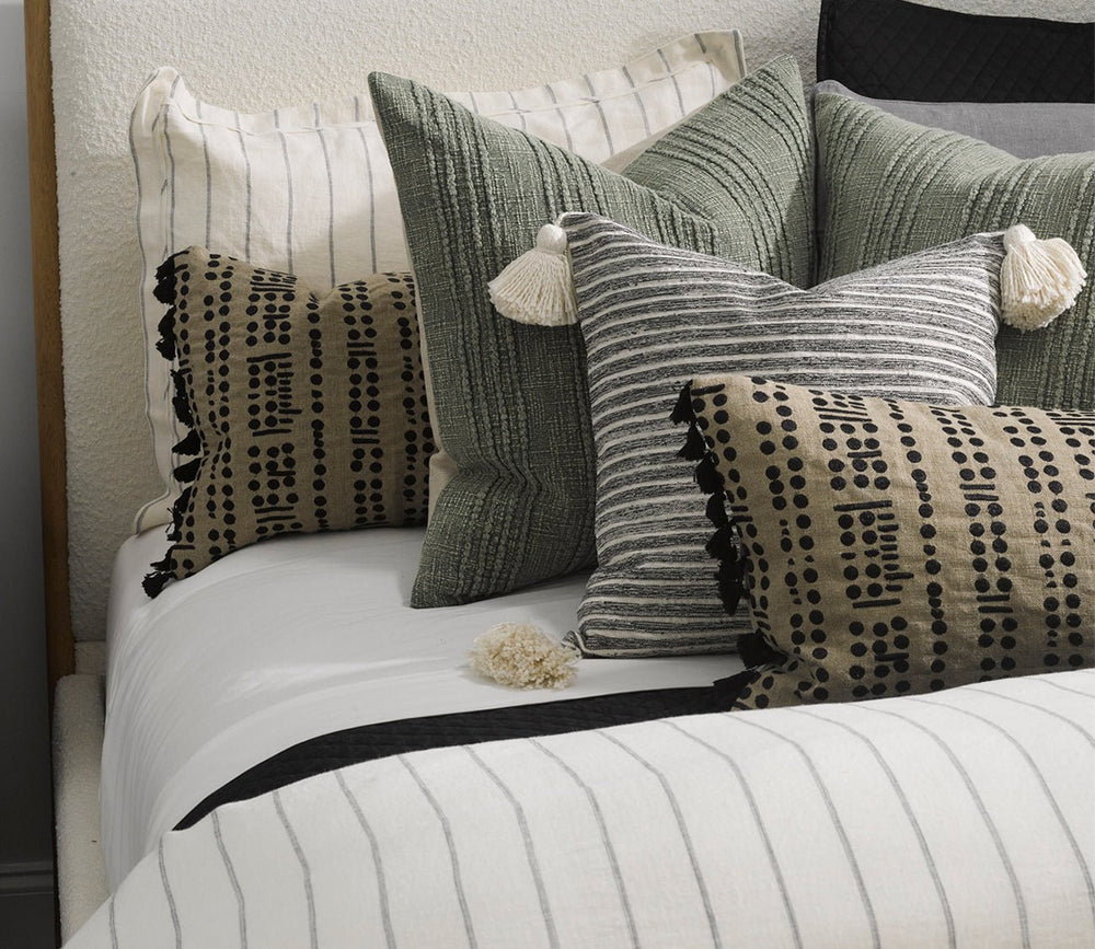 Giada Black Ivory Throw Pillow by Villa by Classic Home