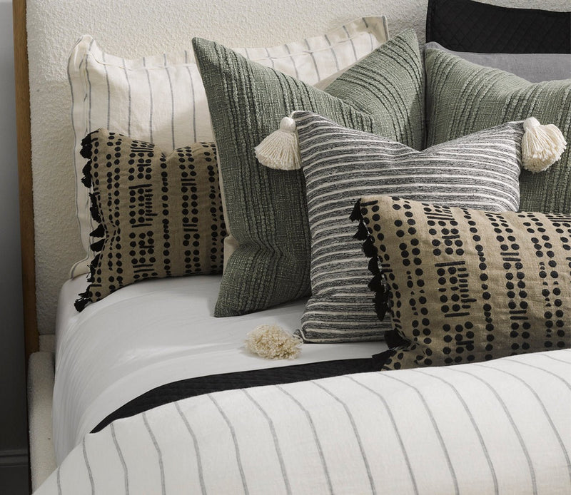 Villa by Classic Home Giada Black Ivory Throw Pillow - Image 4