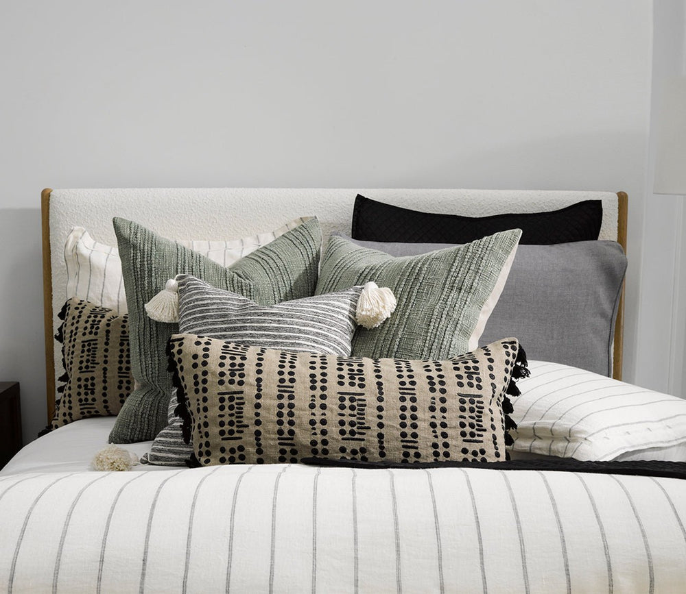 Giada Black Ivory Throw Pillow by Villa by Classic Home