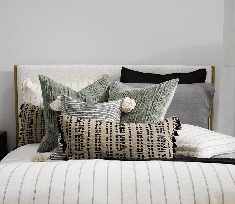 Villa by Classic Home Giada Black Ivory Throw Pillow - Image 5