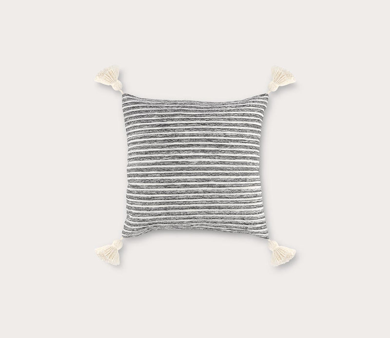 Villa by Classic Home Giada Black Ivory Throw Pillow - Image 3