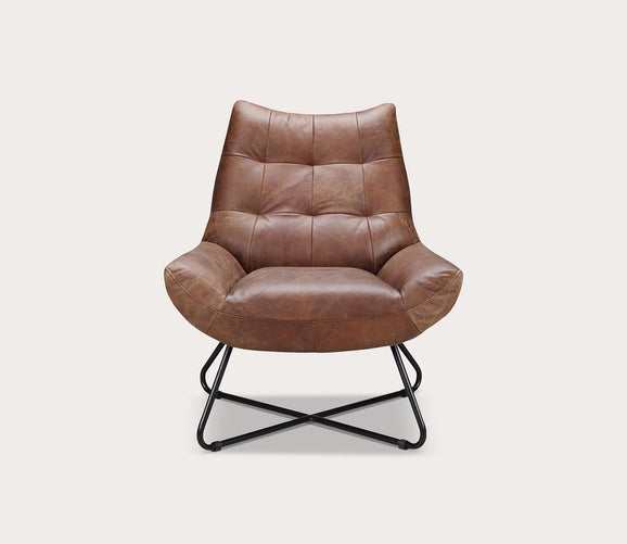 Graduate Tufted Top-Grain Leather Lounge Chair by Moe's Furniture