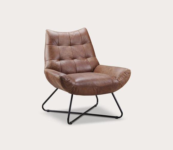 Graduate Tufted Top-Grain Leather Lounge Chair by Moe's Furniture