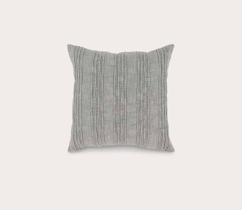 Villa by Classic Home Gratitude Gray Woven Throw Pillow - Image 1