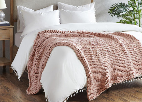 Handmade Chunky Double-Knit Throw Blanket by Madison Park