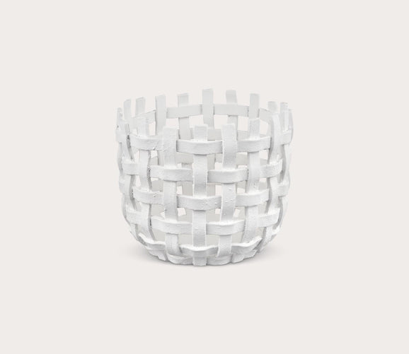 Haney Woven White Candleholder by Elk Home