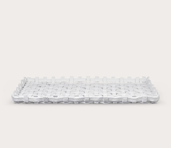 Haney Woven White Tray by Elk Home