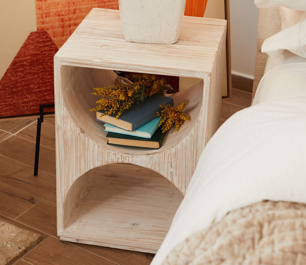 Hans White Side Table by Uttermost