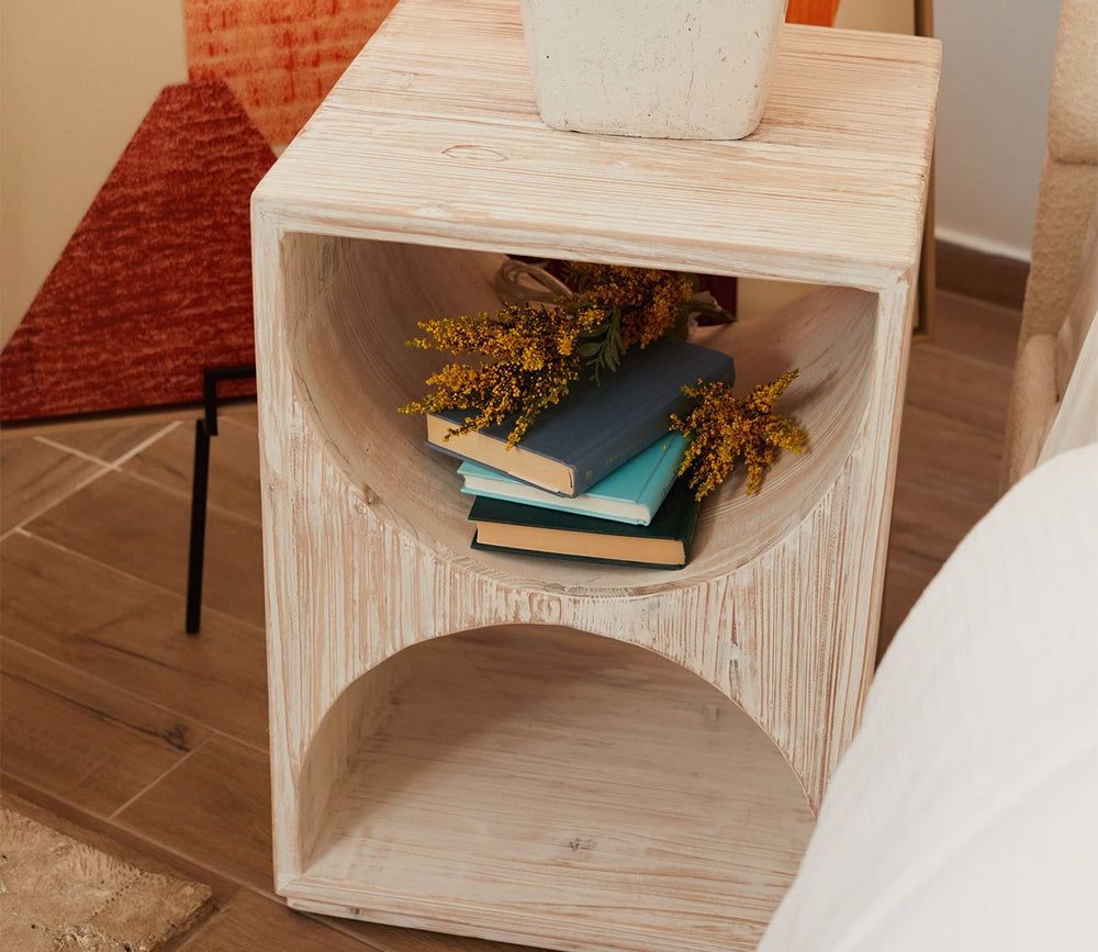 Hans White Side Table by Uttermost