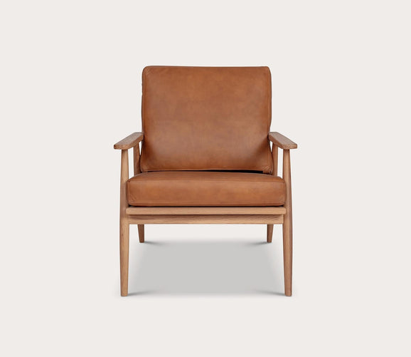 Harper Tan Top-Grain Leather Lounge Chair by Moe's Furniture