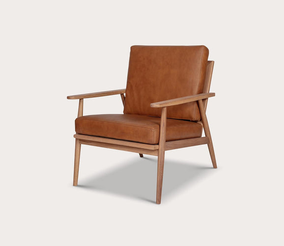 Harper Tan Top-Grain Leather Lounge Chair by Moe's Furniture
