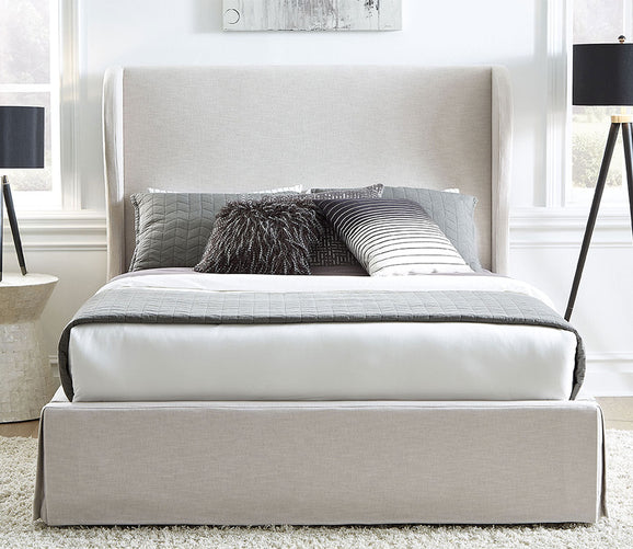 Hera Upholstered Skirted Panel Bed by Modus Furniture