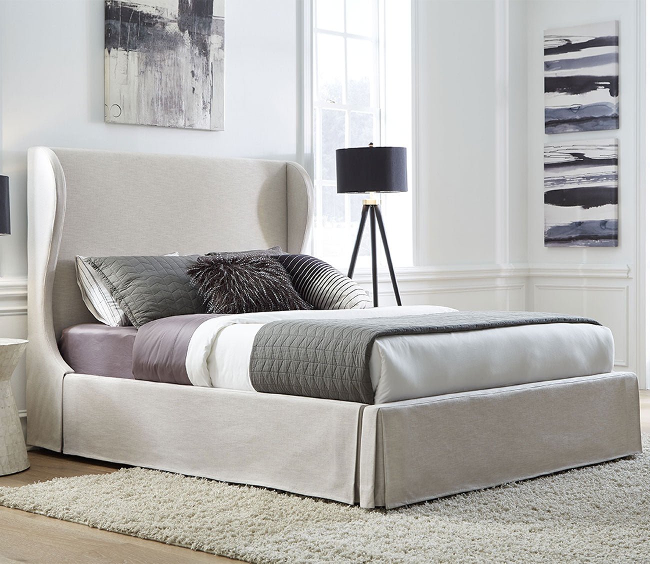 Hera Upholstered Skirted Storage Panel Bed by Modus Furniture