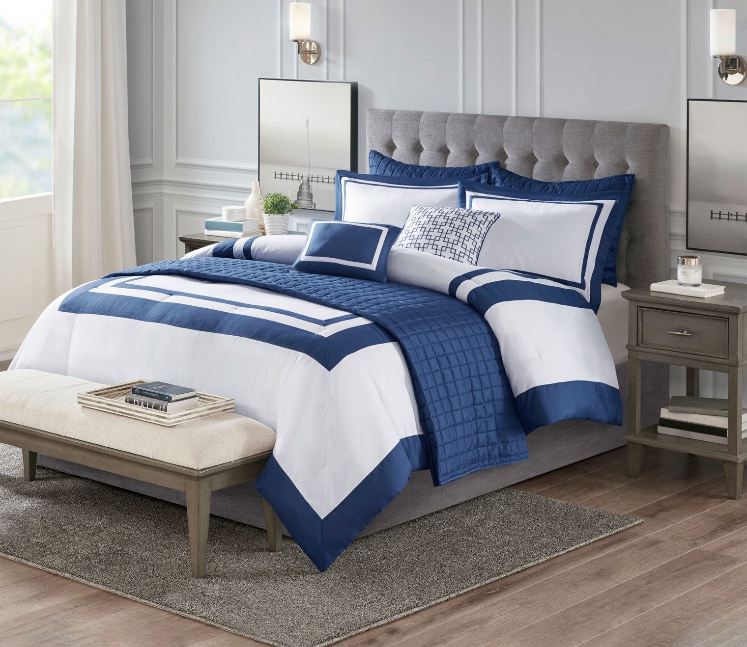 Heritage Microfiber 8-Piece Comforter and Coverlet Set by Madison Park