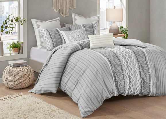 Imani Tufted Cotton Chenille 3-Piece Duvet Cover Set by INK + IVY