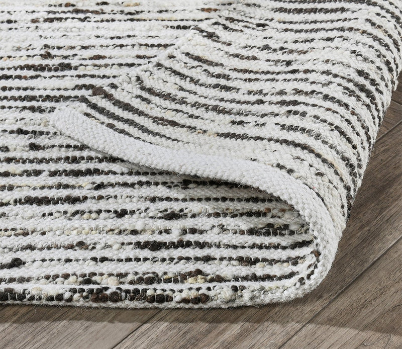 Villa by Classic Home Isa Stripe Ivory Black Area Rug - Image 5