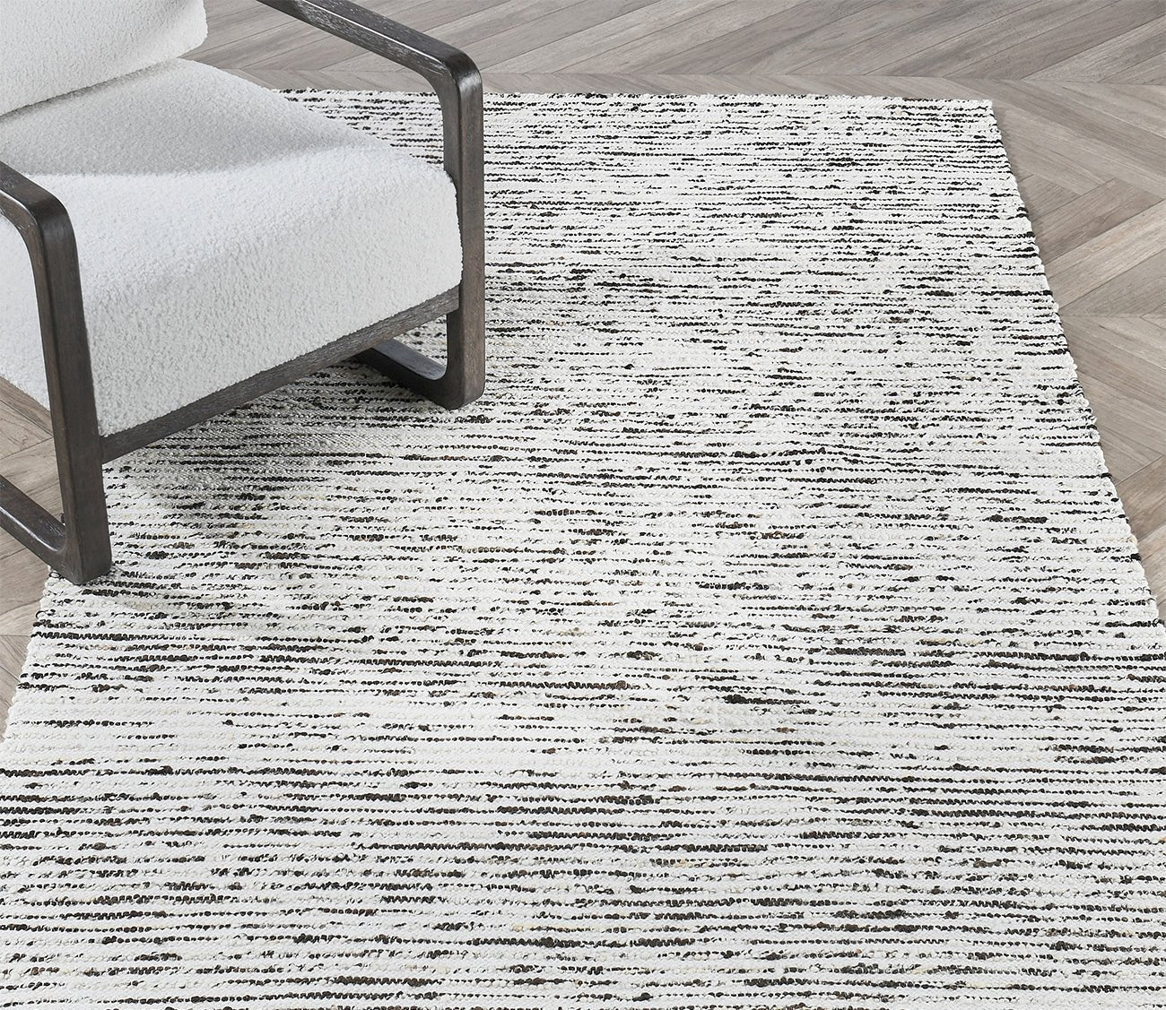Isa Stripe Ivory Black Area Rug by Villa by Classic Home
