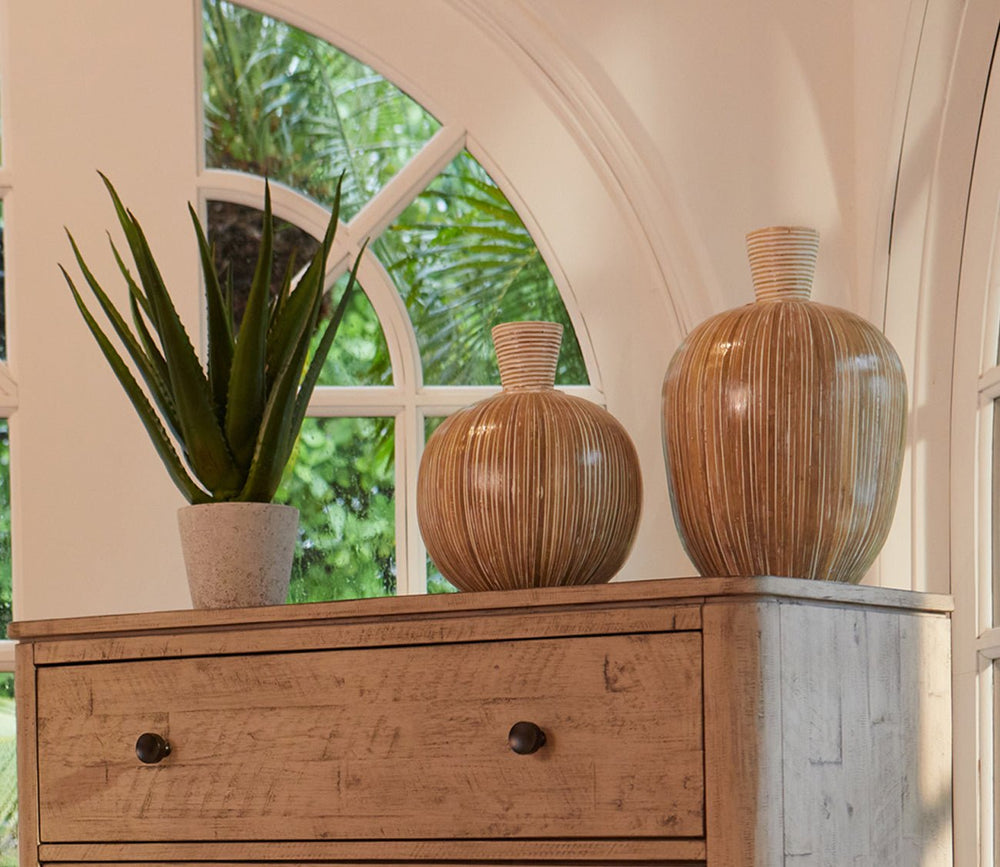 Islander White Washed Vases Set of 2 by Uttermost