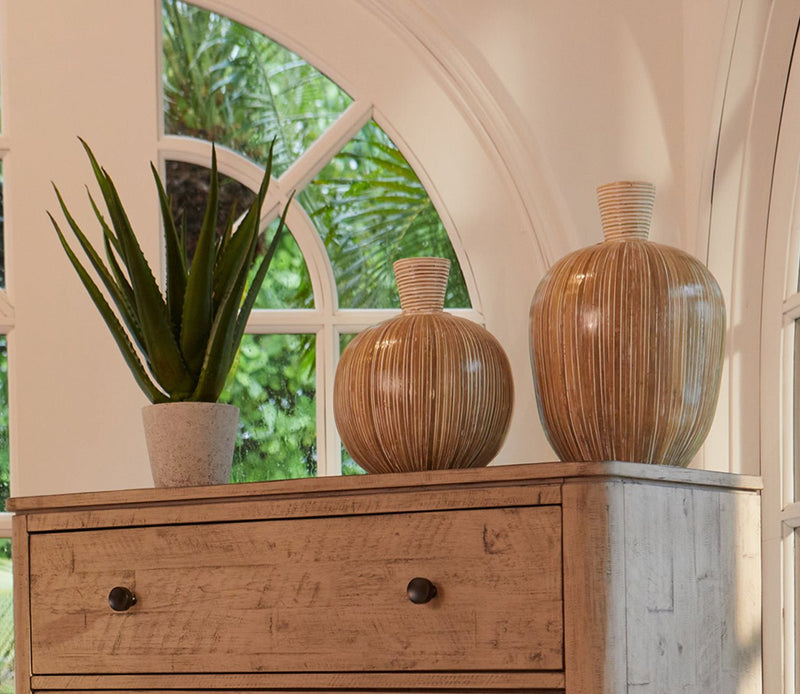 Uttermost Islander White Washed Vases Set of 2 - Image 5