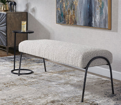 Jacobsen Boucle Fabric Bench by Uttermost