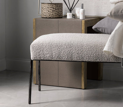 Jacobsen Boucle Fabric Bench by Uttermost