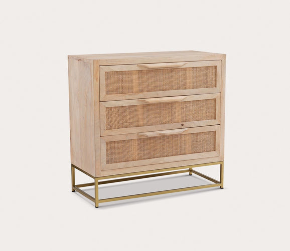 Janie Rattan 3-Drawer Wood Accent Chest by Powell