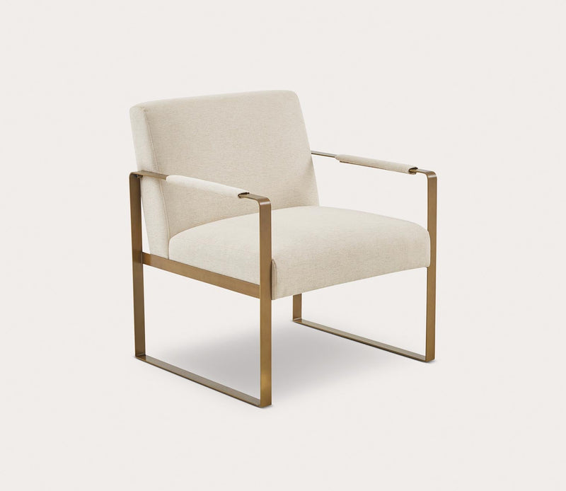 Martha Stewart Jayco Cream Fabric Upholstered Accent Chair - Image 2