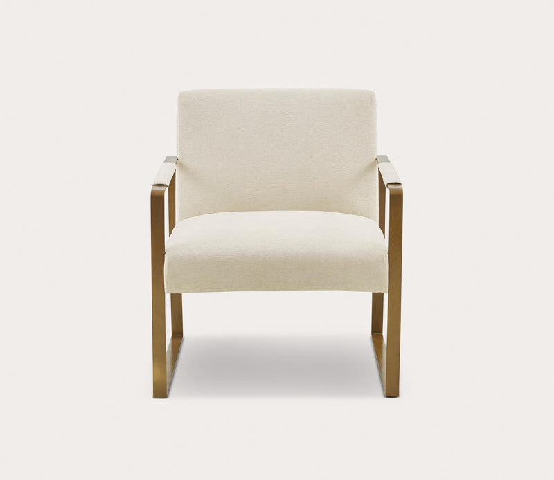 Martha Stewart Jayco Cream Fabric Upholstered Accent Chair - Image 3