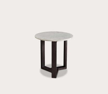 Jinxx Charcoal Grey Marble Round Side Table by Moe's Furniture