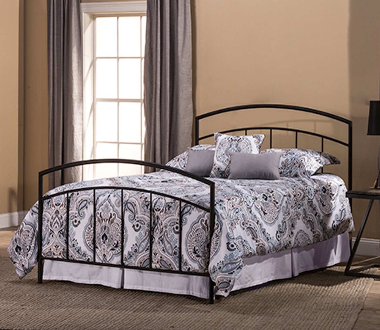 Julia Arched Black Metal Bed by Hillsdale