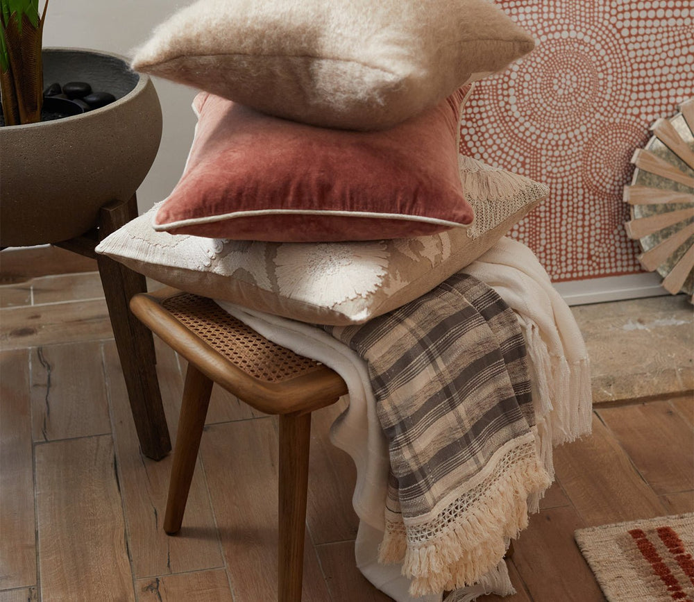 Karlie Gray Ivory Throw Blanket by Villa by Classic Home